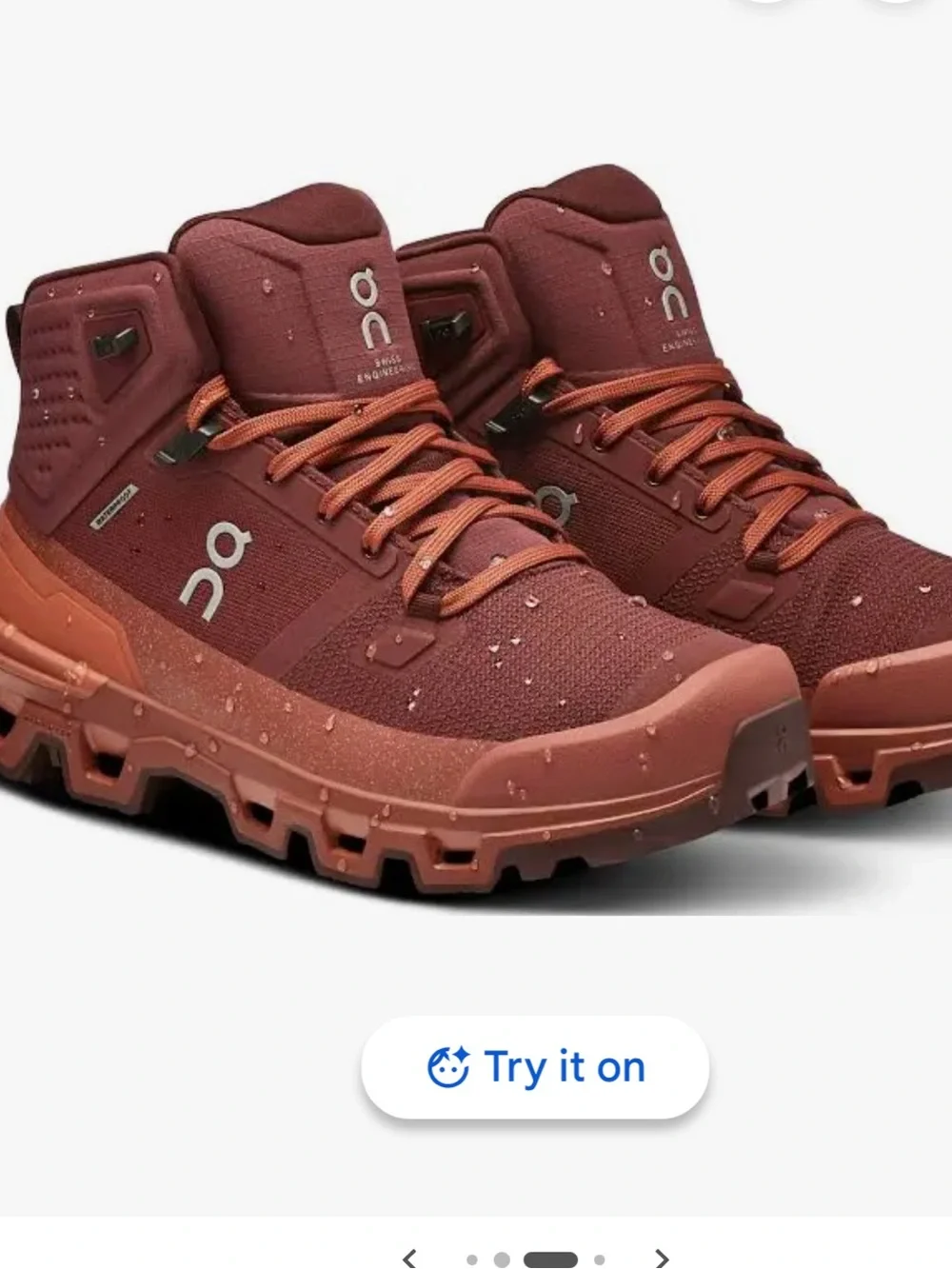On Cloudrock 2 Waterproof Mid Hiking Boots for Women — Rust